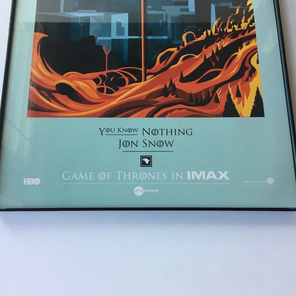 Game of Thrones 11x17 Jon Snow Promo Poster by Robert Ball - Framed Collectible